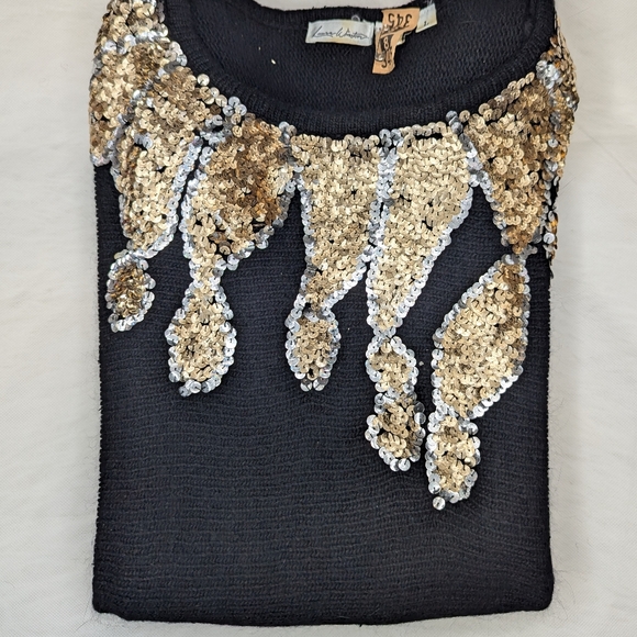 Sequin & Angora Vintage Long Sweater Laura Winston Party Holiday Glam - Picture 2 of 10